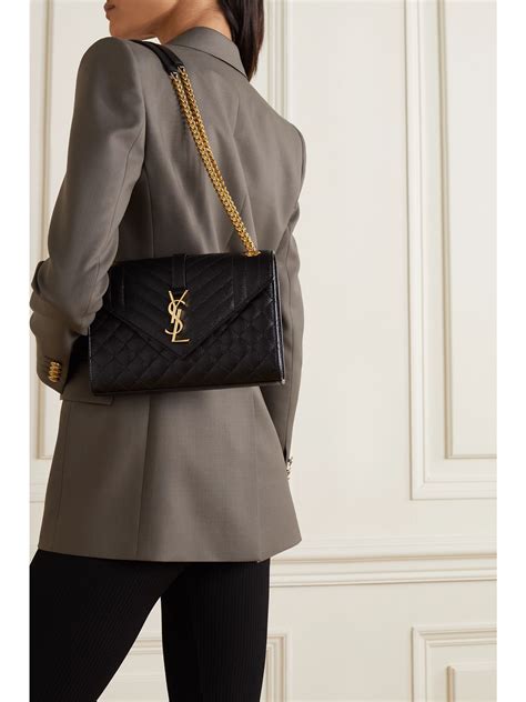 ysl envelope bag all black|YSL envelope bag black hardware.